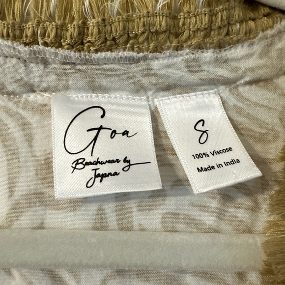 Japna Tan Flutter Sleeve Smocked Dress - Picture 3 of 3